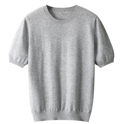 Korean Superfine Merino Cashmere T-shirt Men Base Layer Merino Shirt Wicking Breathable Short T-shirt Luxury Clothing Big Size