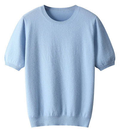 Korean Superfine Merino Cashmere T-shirt Men Base Layer Merino Shirt Wicking Breathable Short T-shirt Luxury Clothing Big Size